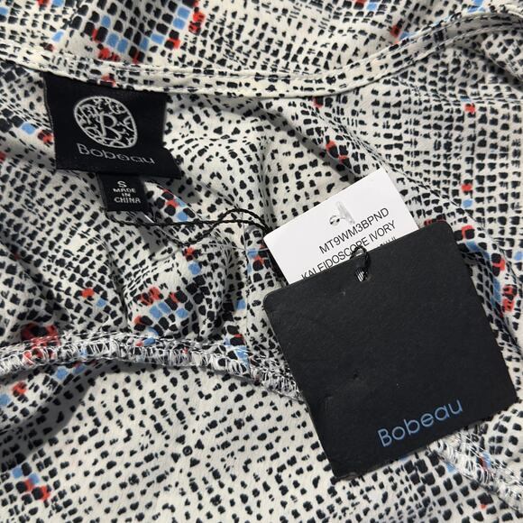 Bobeau Kaleidoscope Wrap V-Neck Blouse Multicolor Women's Size Small NWT - Picture 8 of 9